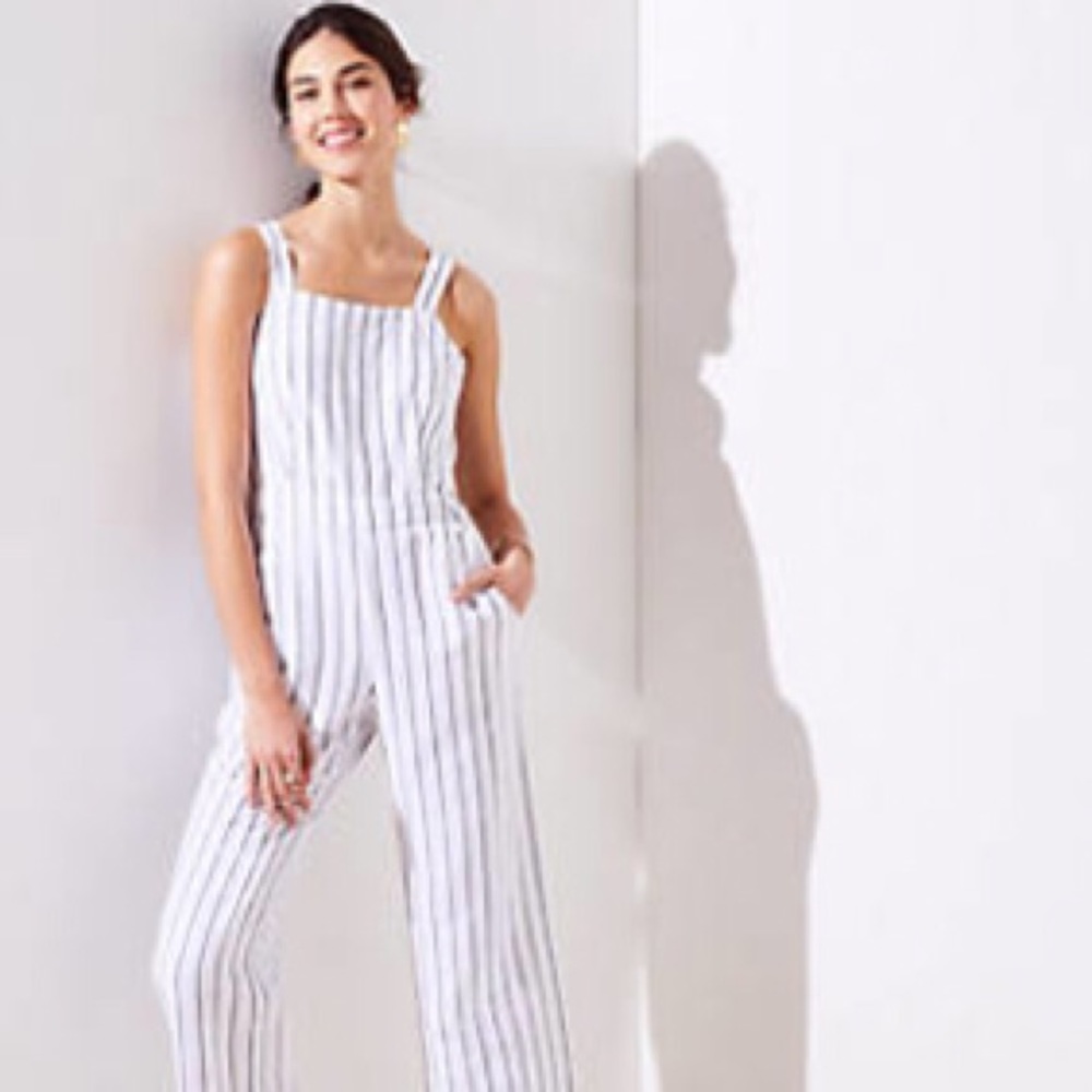 LOFT stripe jumpsuit